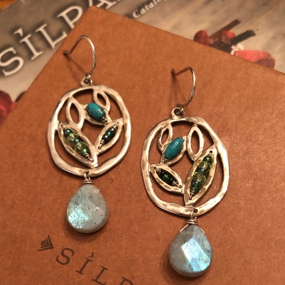 Silpada Silver, Turquoise and Labradorite Earrings - Picture 15 of 16